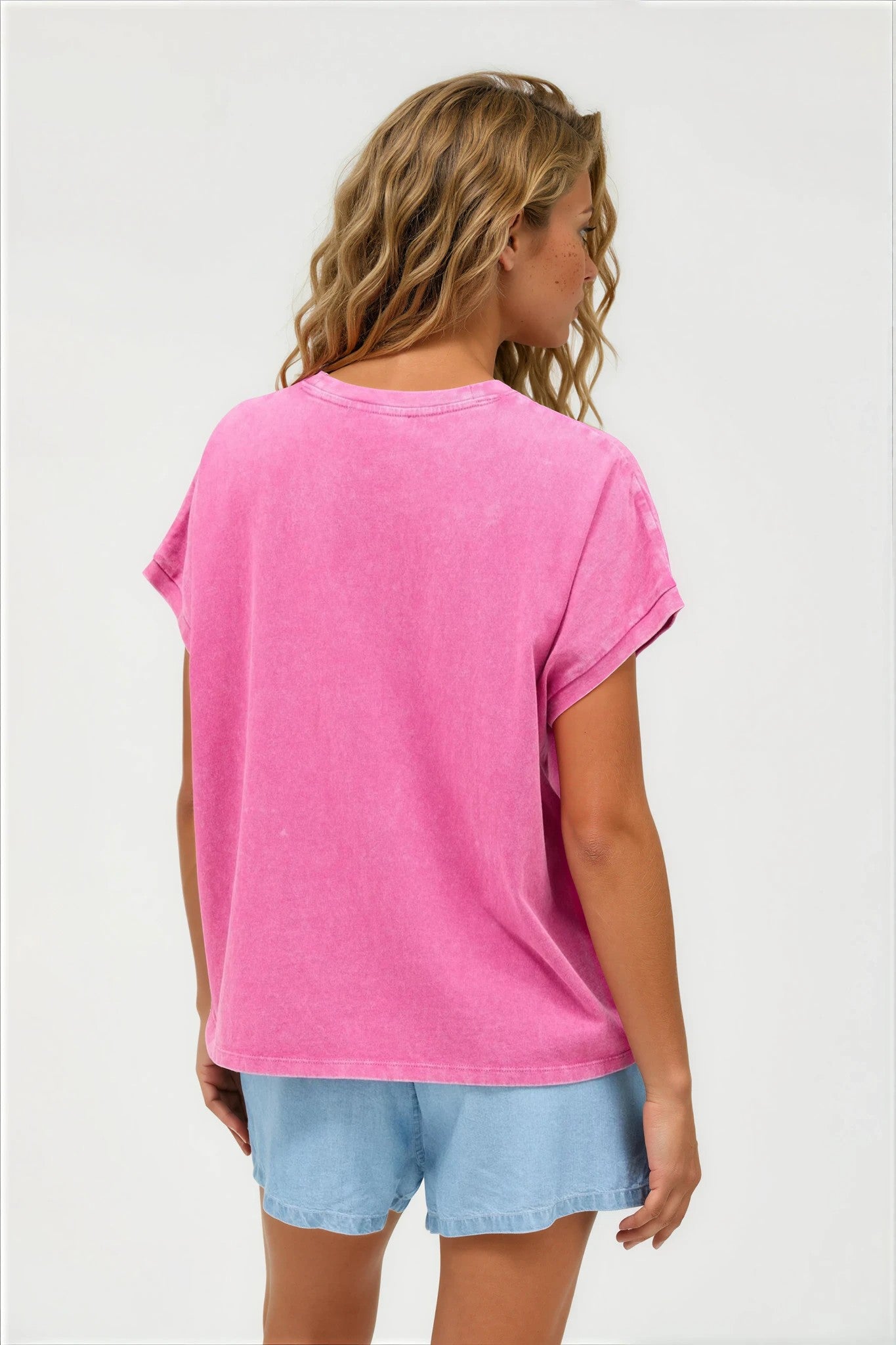 Pink mineral wash tshirt
