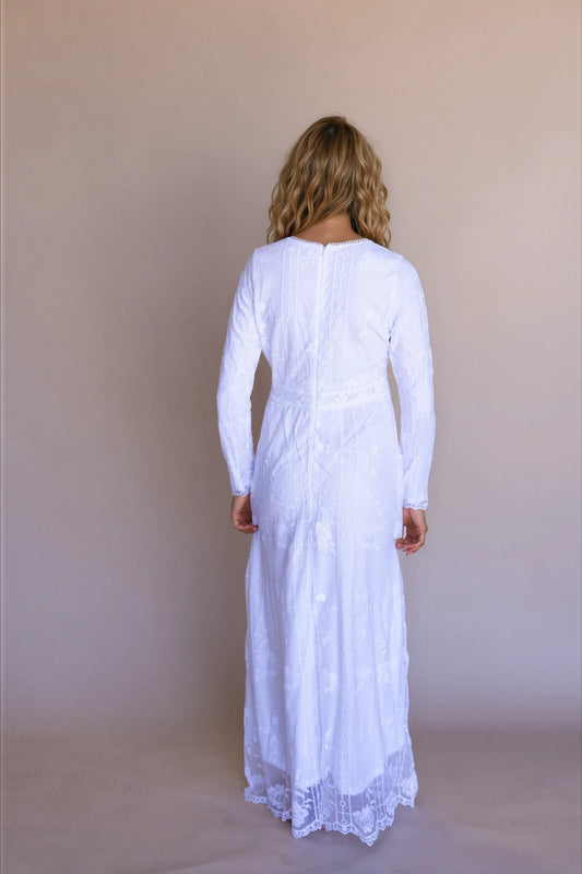 white temple dress