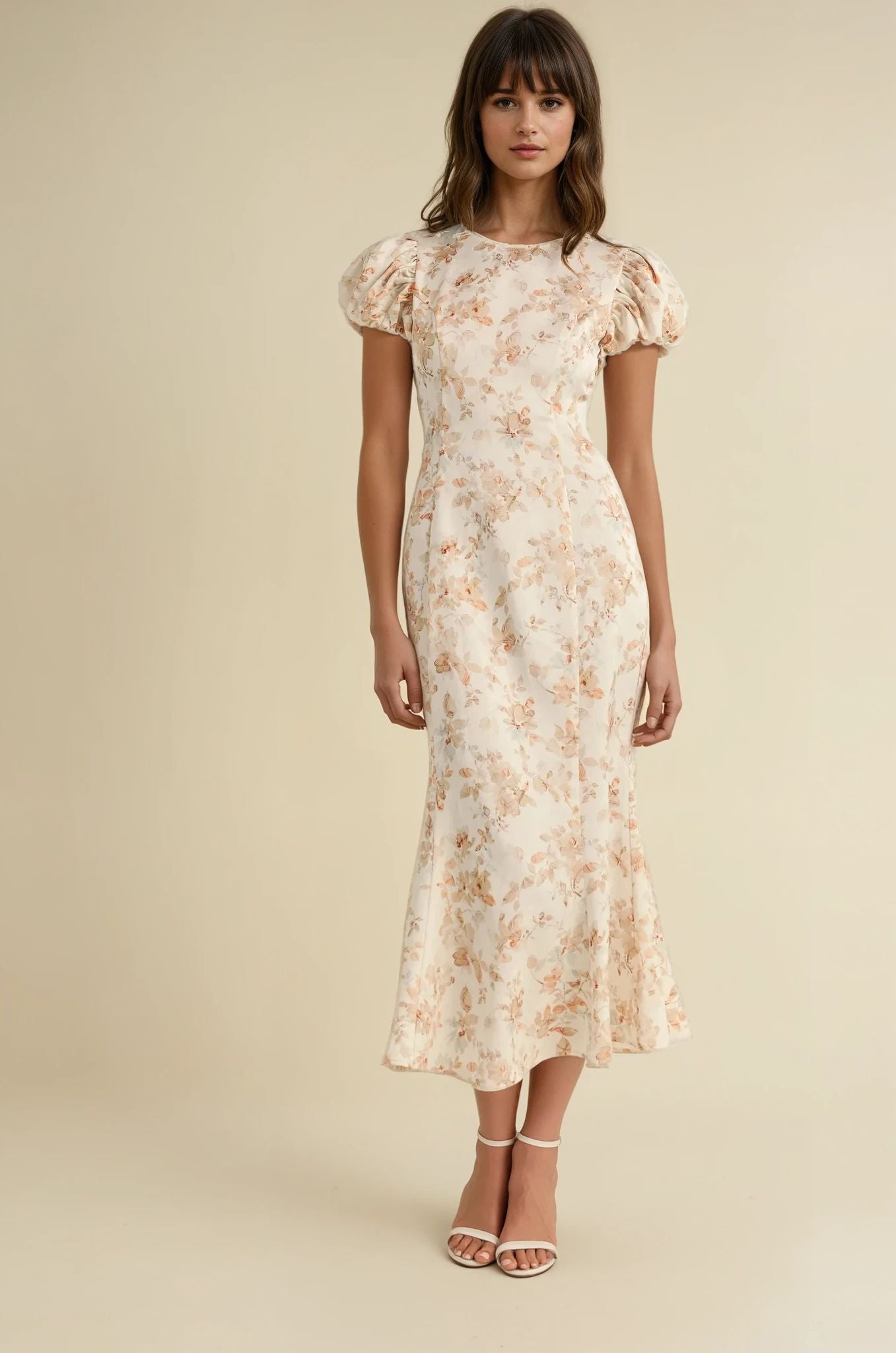 Puff Sleeve Midi Dress