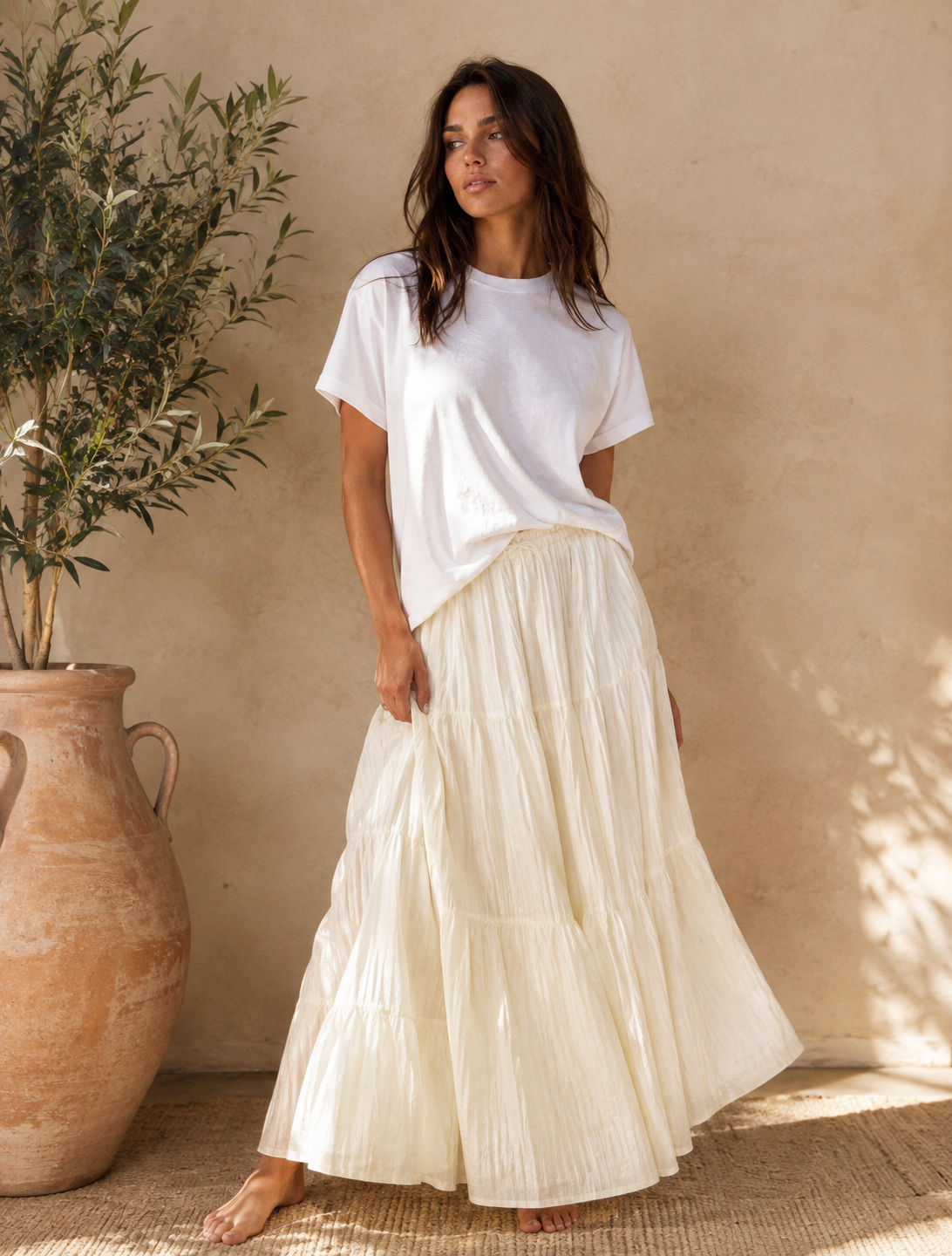 Butter yellow maxi skirt