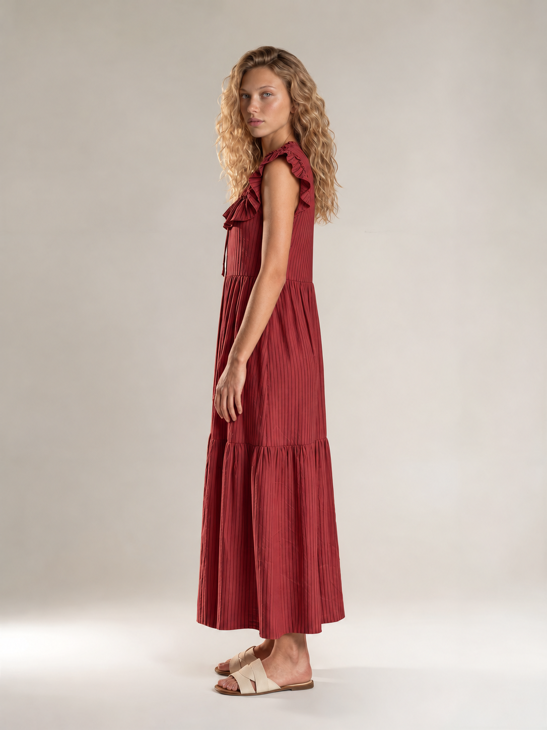 Red Fall Maxi Dress