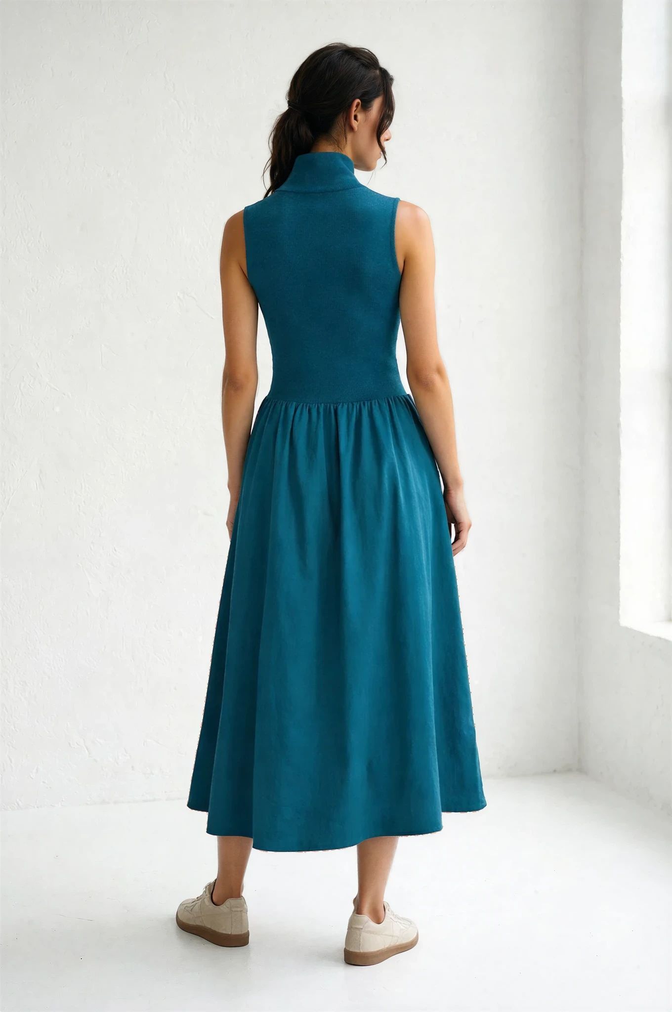 Sleeveless Turtleneck Dress