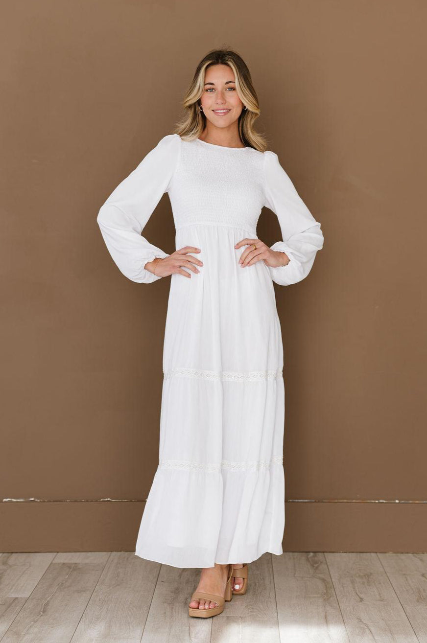 White Lds temple dress