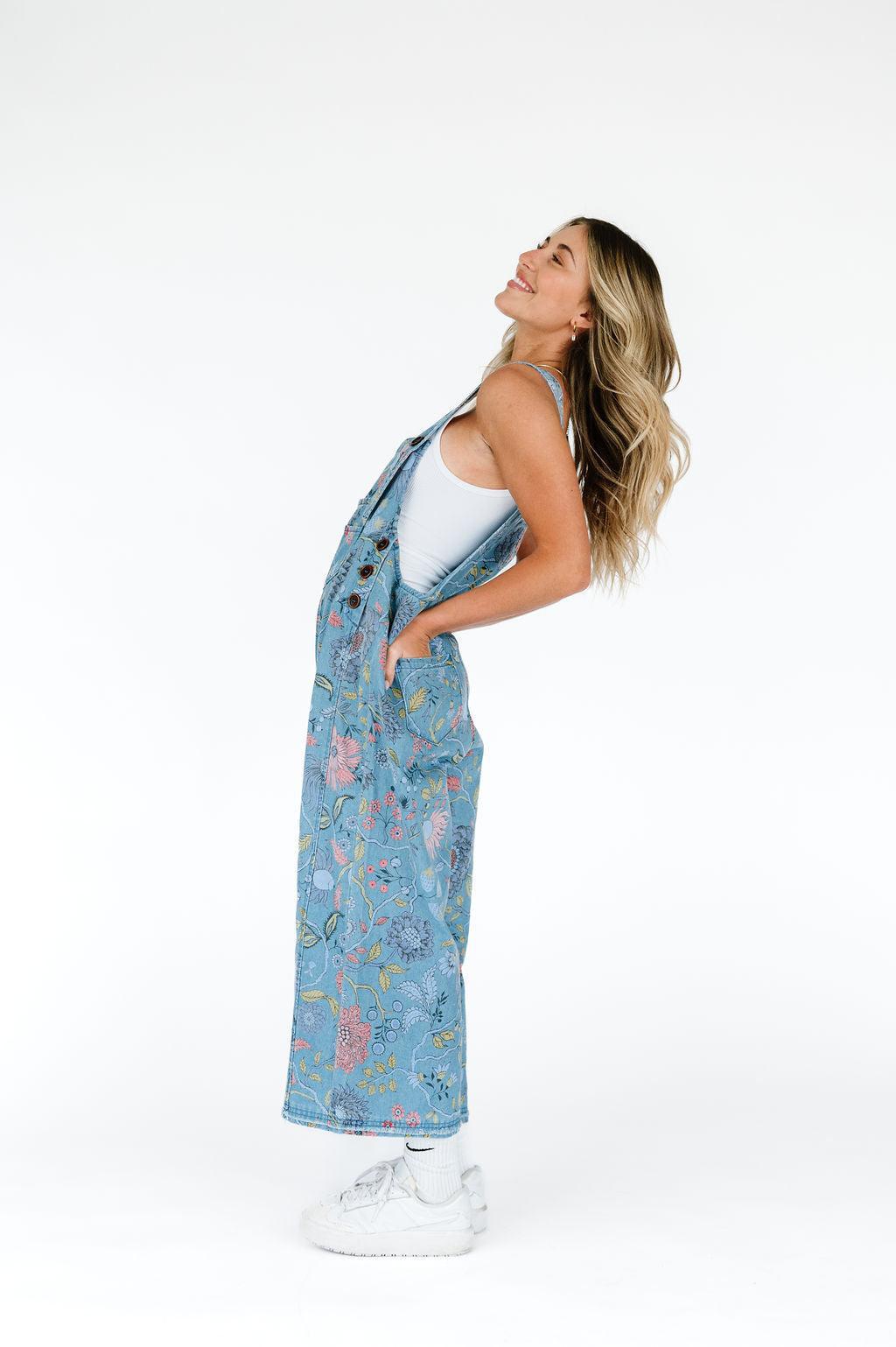 Women's Floral Bib Overalls
