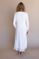 white long sleeve maxi dresses