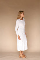 long sleeve temple dress slip