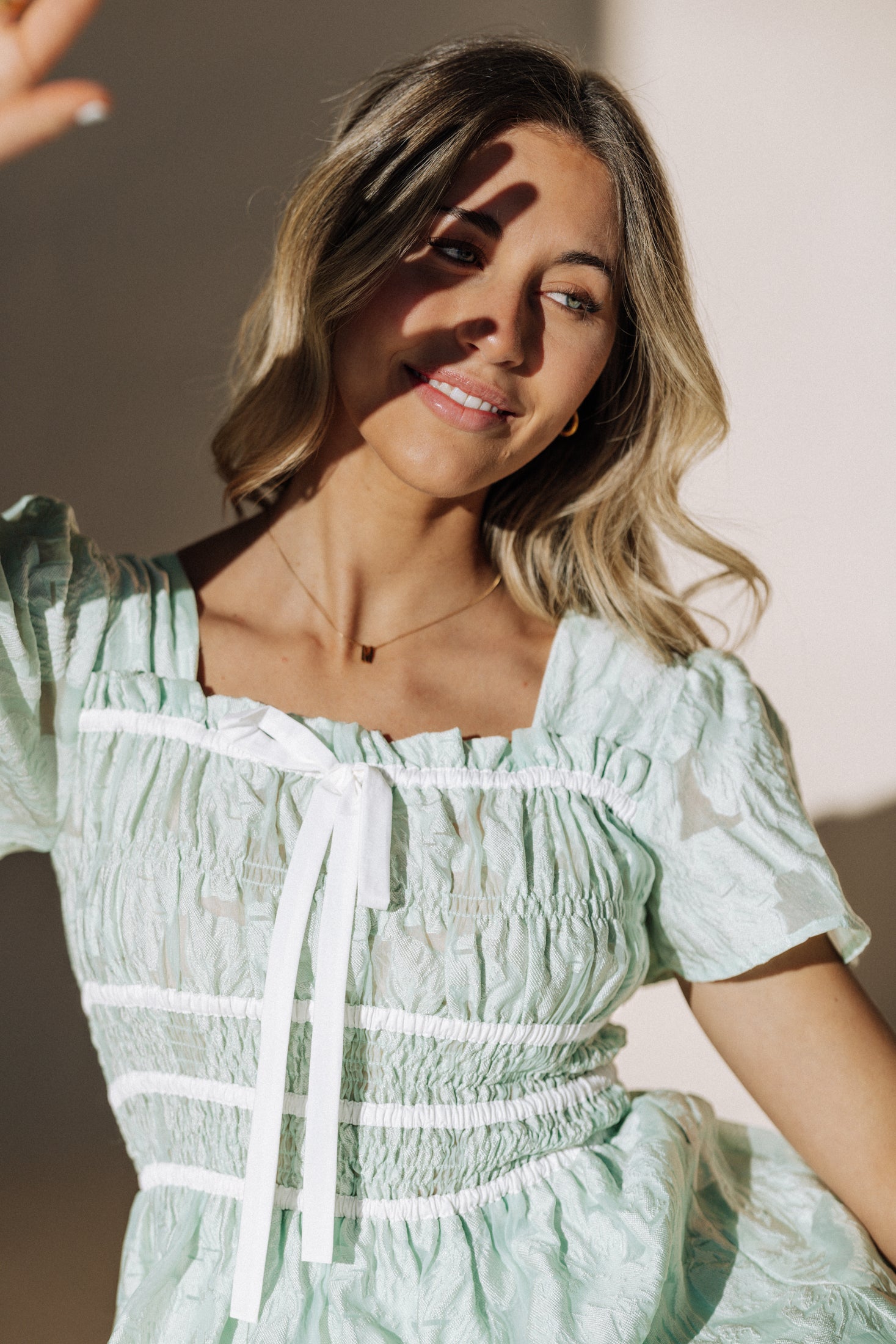 Holiday Modest Dress L / Light Green
