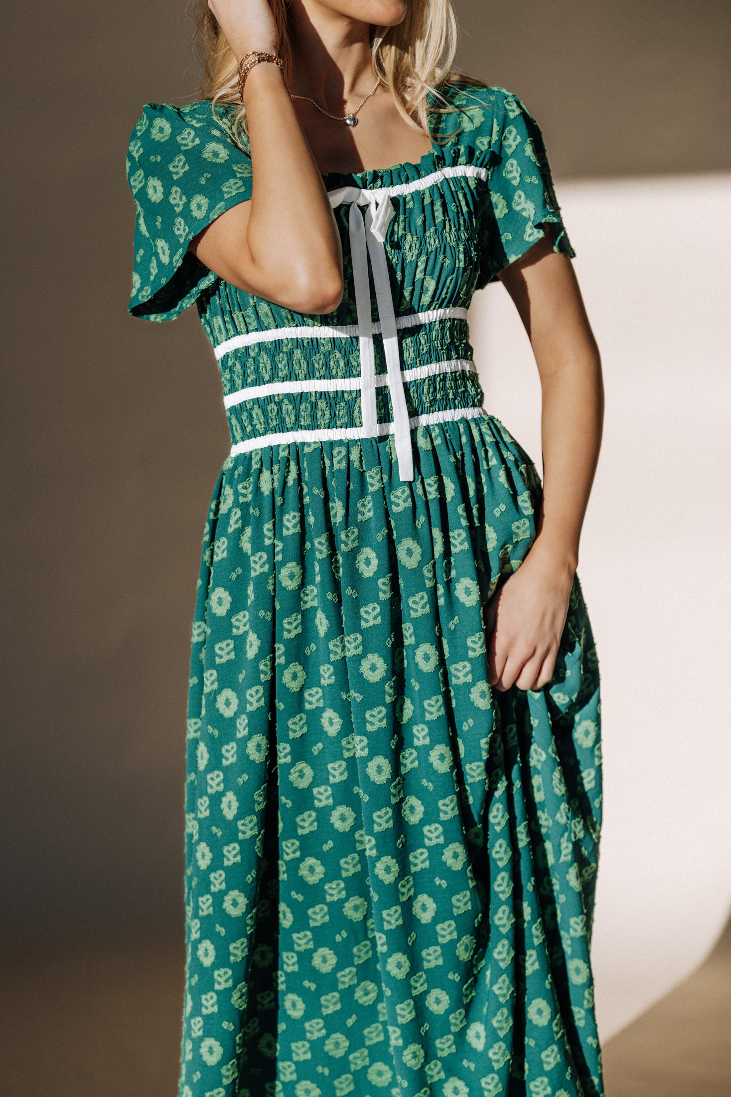 green and white dresses for women Holiday Modest Dress L / Light Green