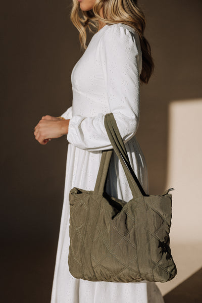 Quilted Tote Temple Bag