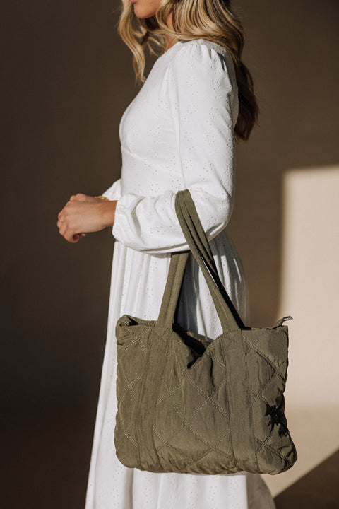 Quilted Tote Temple Bag