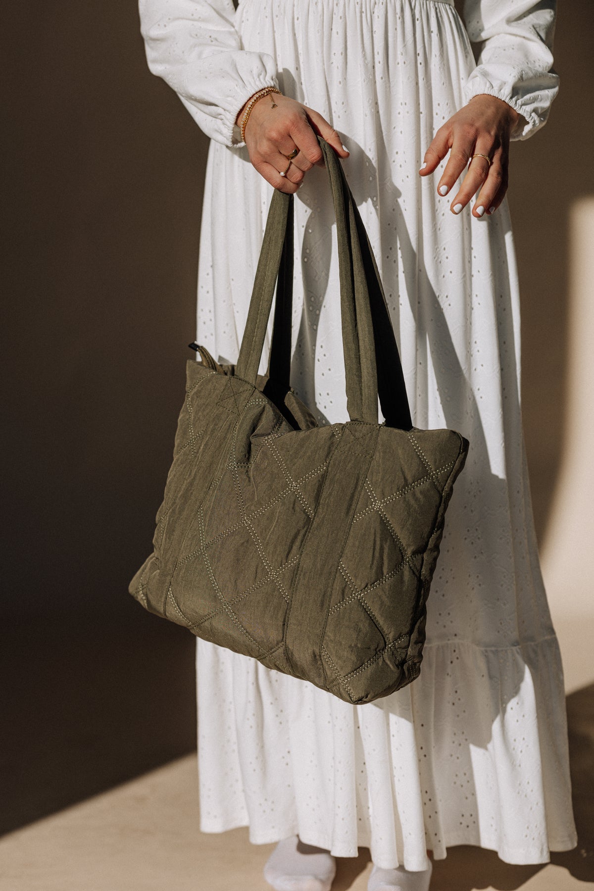 Quilted Tote Temple Bag