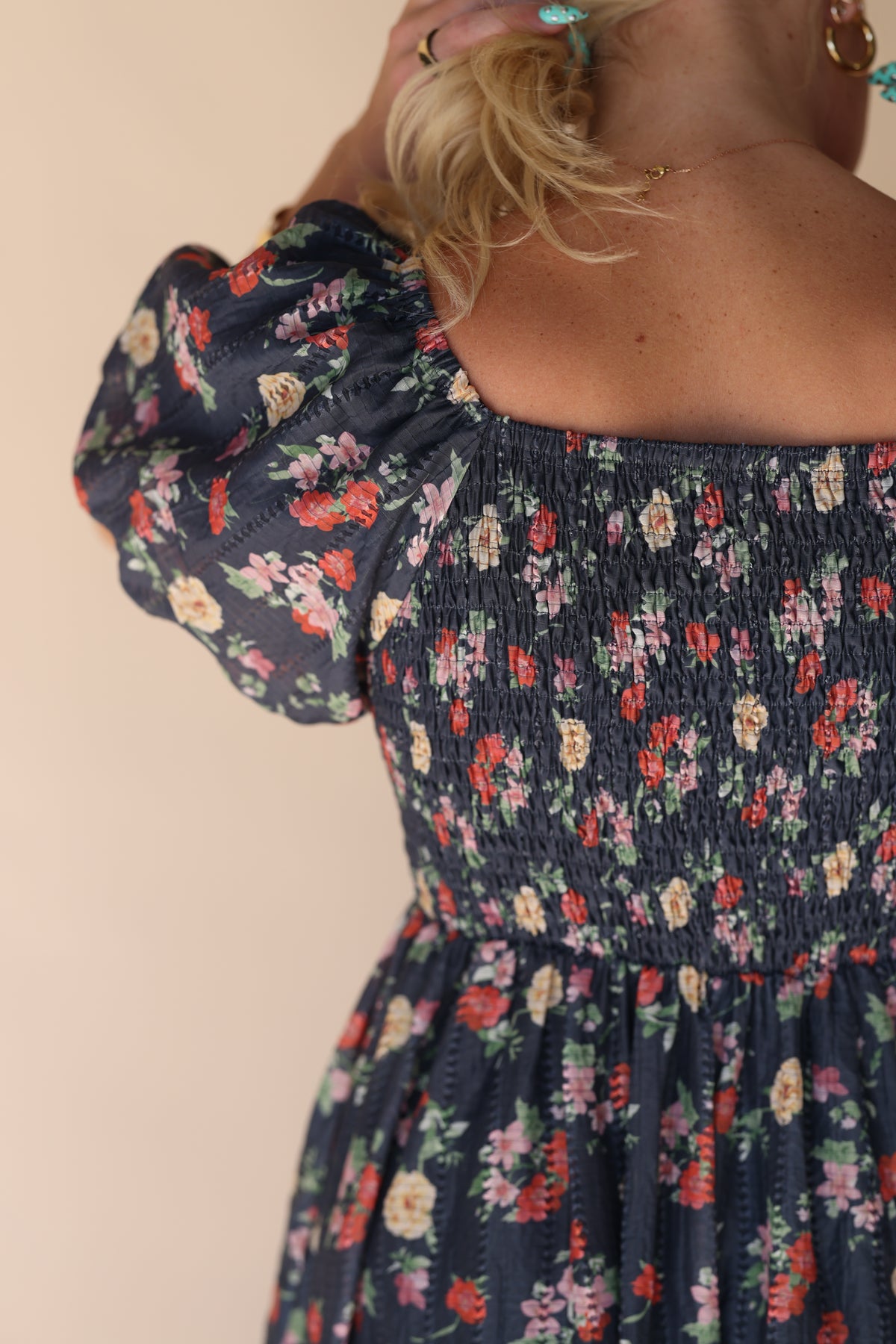 Greta Maxi Dress in Floral Charcoal