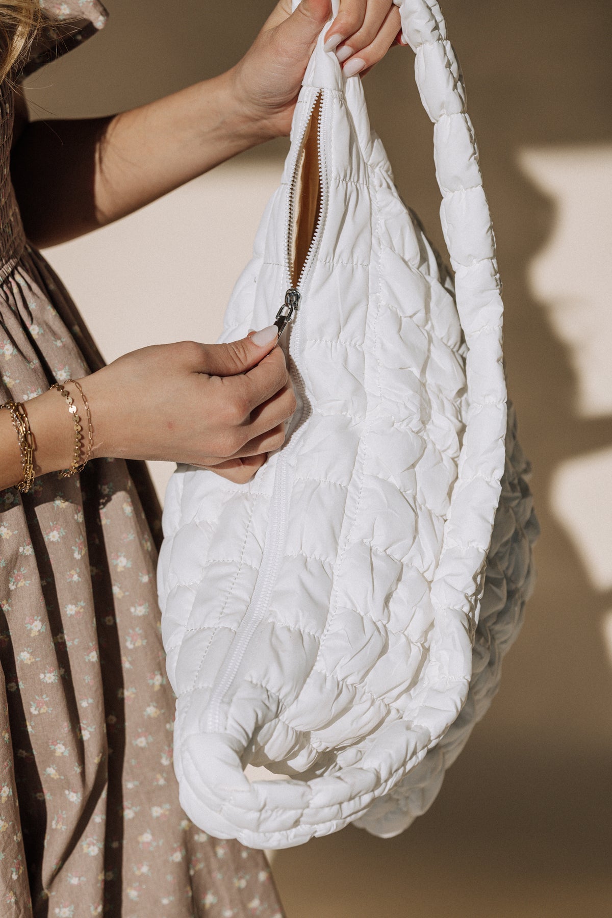 Puff Quilted Temple Shoulder Bag