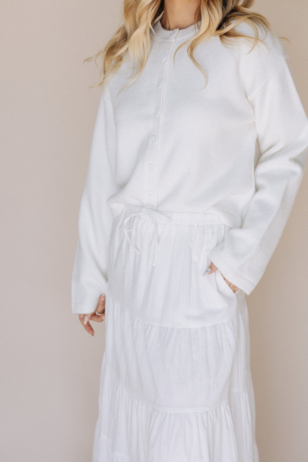 Lexi LDS Temple Skirt in White