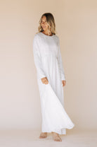 White Long Sleeve Maxi Dress