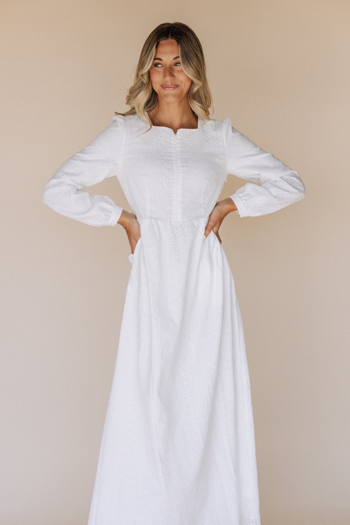 Front zipper lds temple dress 
