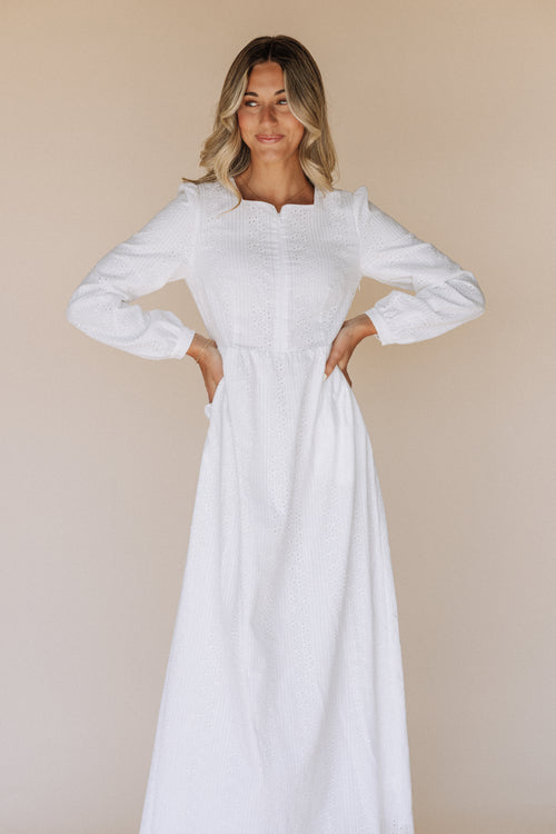 Front zipper lds temple dress 