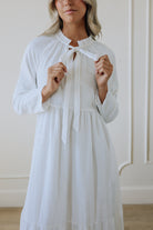 White Long Sleeve Maxi Dress