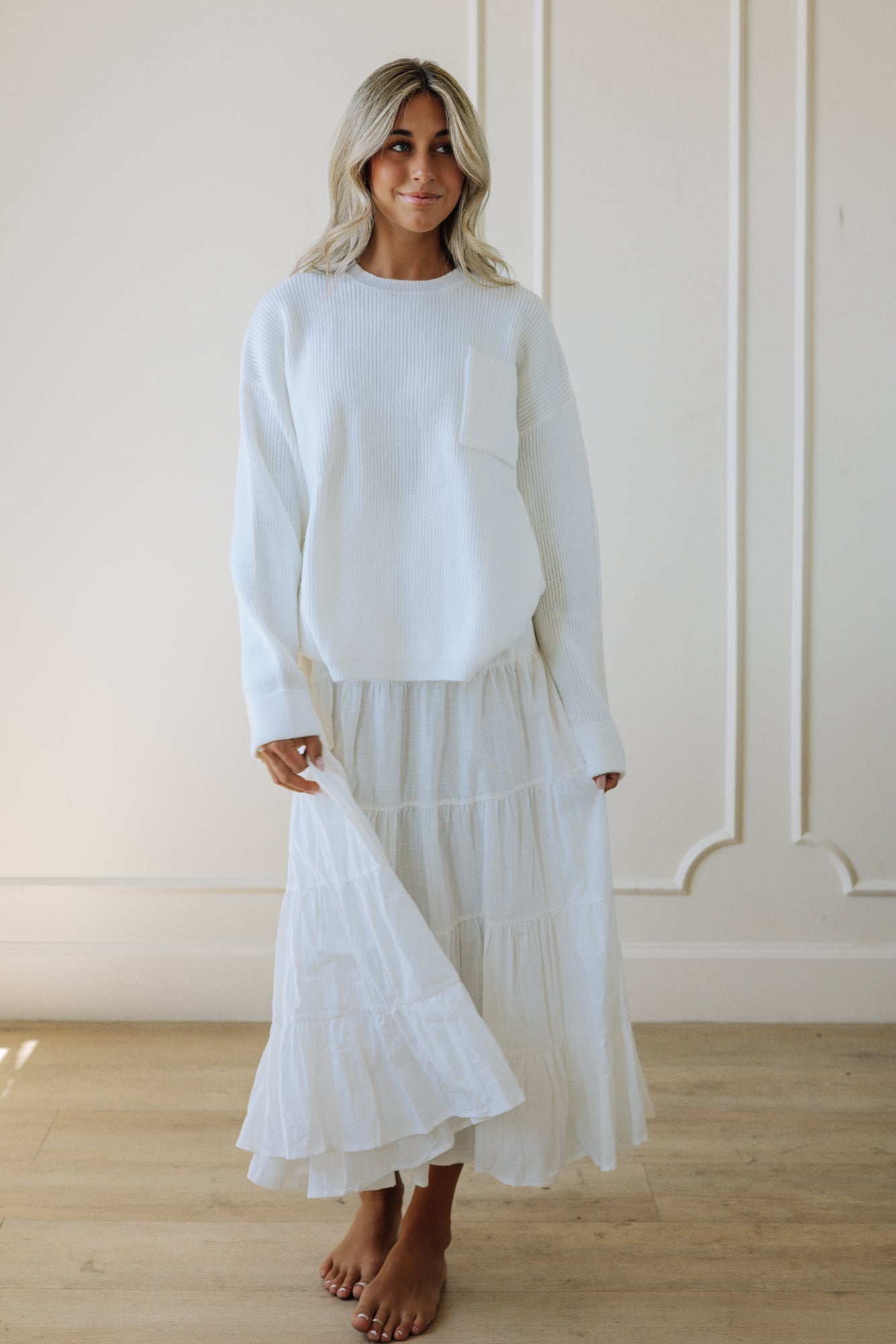 Claire Temple Sweater in Ivory – FEHRNVI