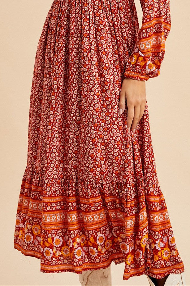 Marci Boho Midi Dress