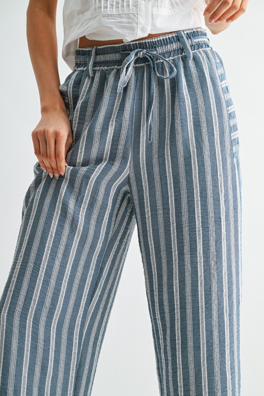 パンツ GADID ANONIEM VITO/STRIPE Ariana Striped Drawstring Pants – FEHRNVI