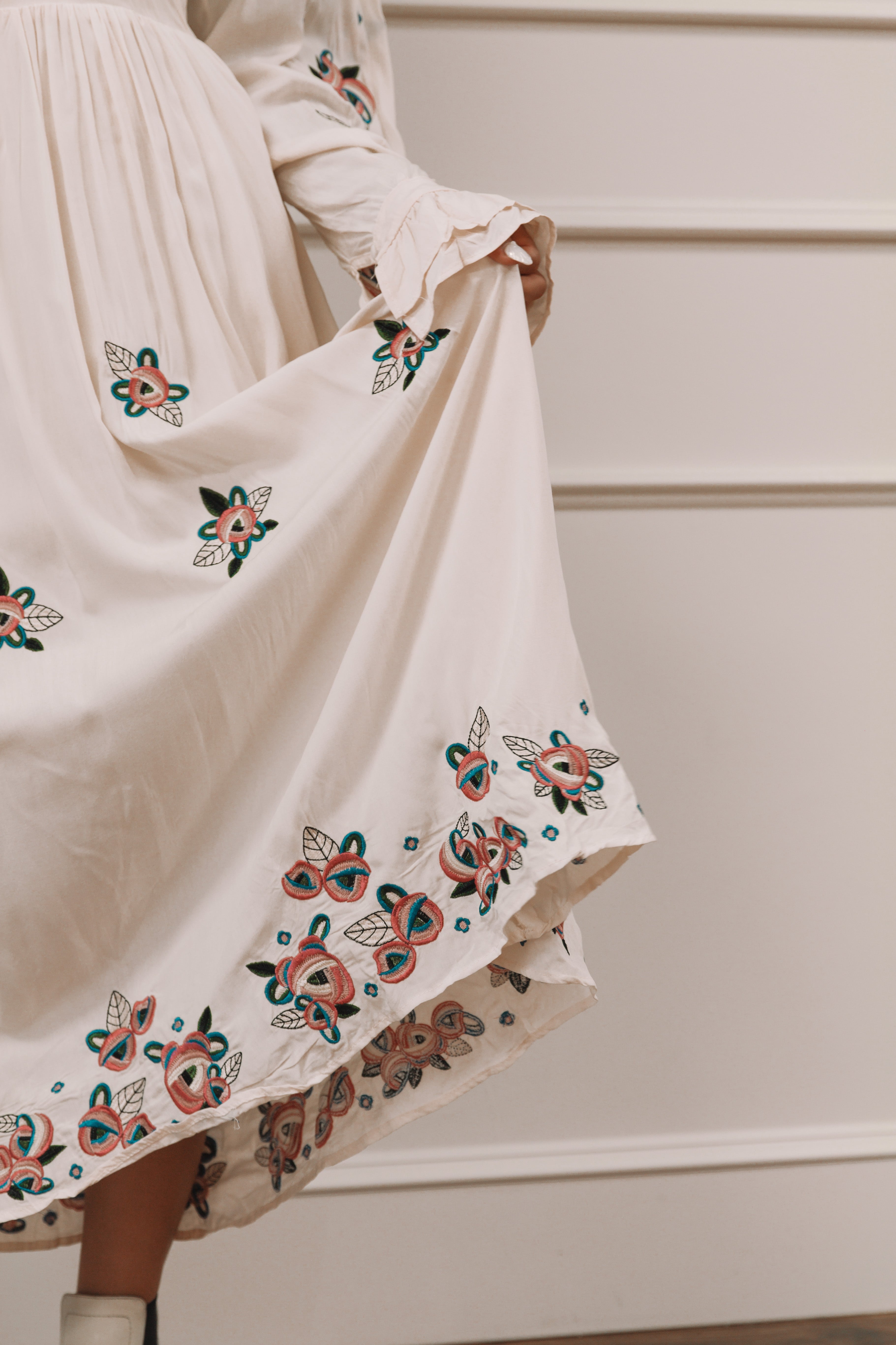 Embroidered floral dress
