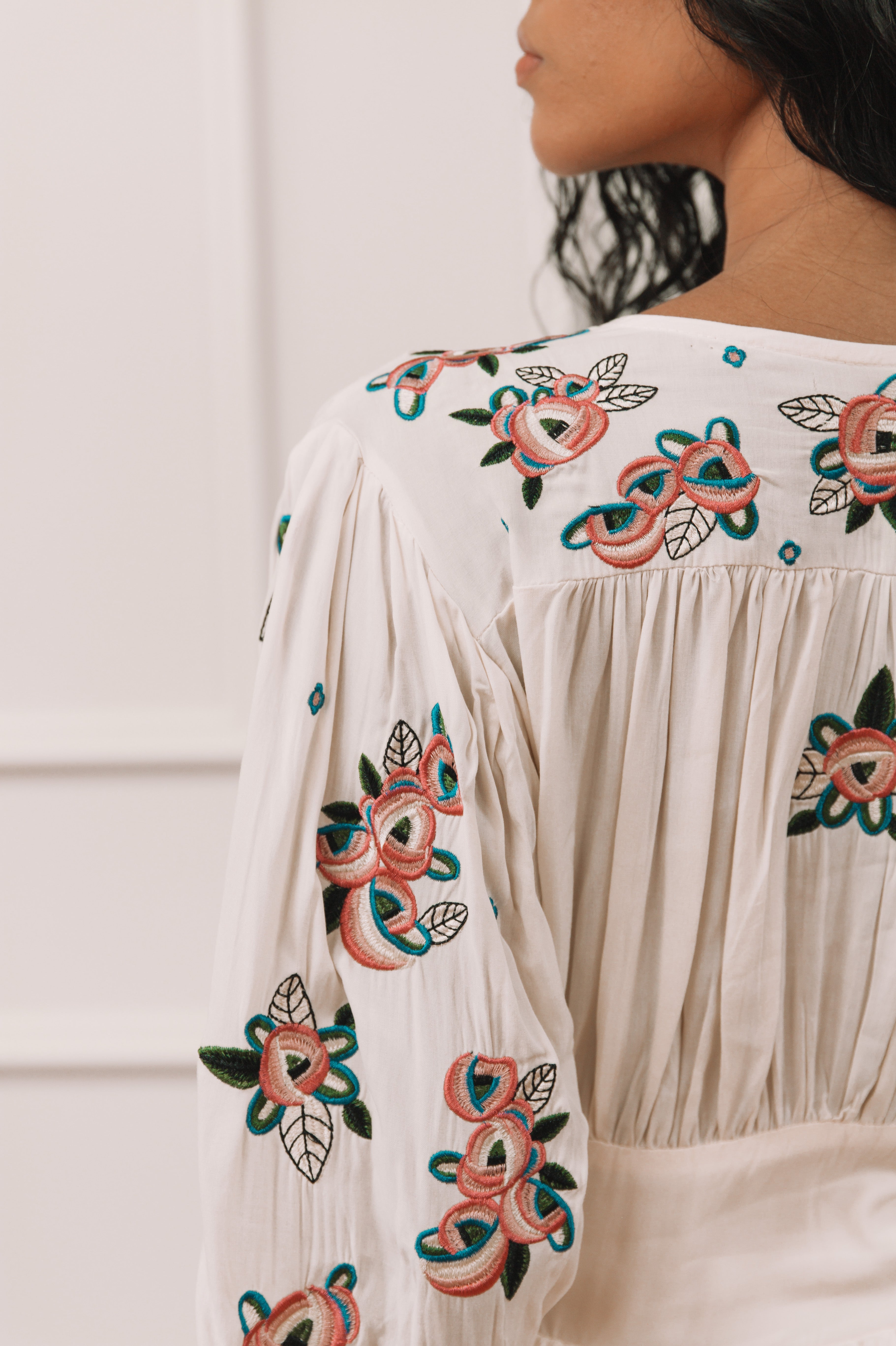 Cotton Floral Embroidered Dress