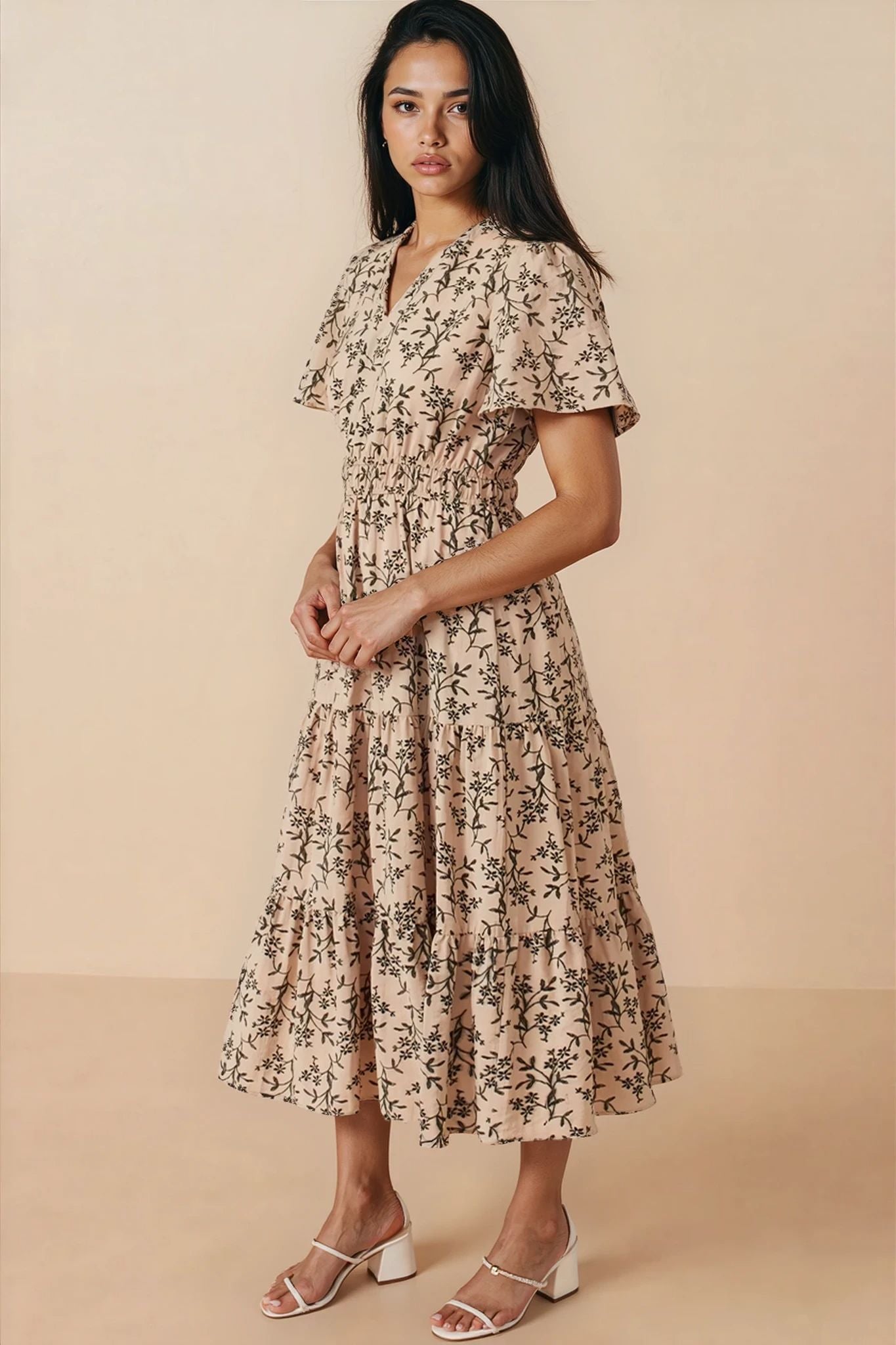 Women's Cinch Waist Midi Dress 3X