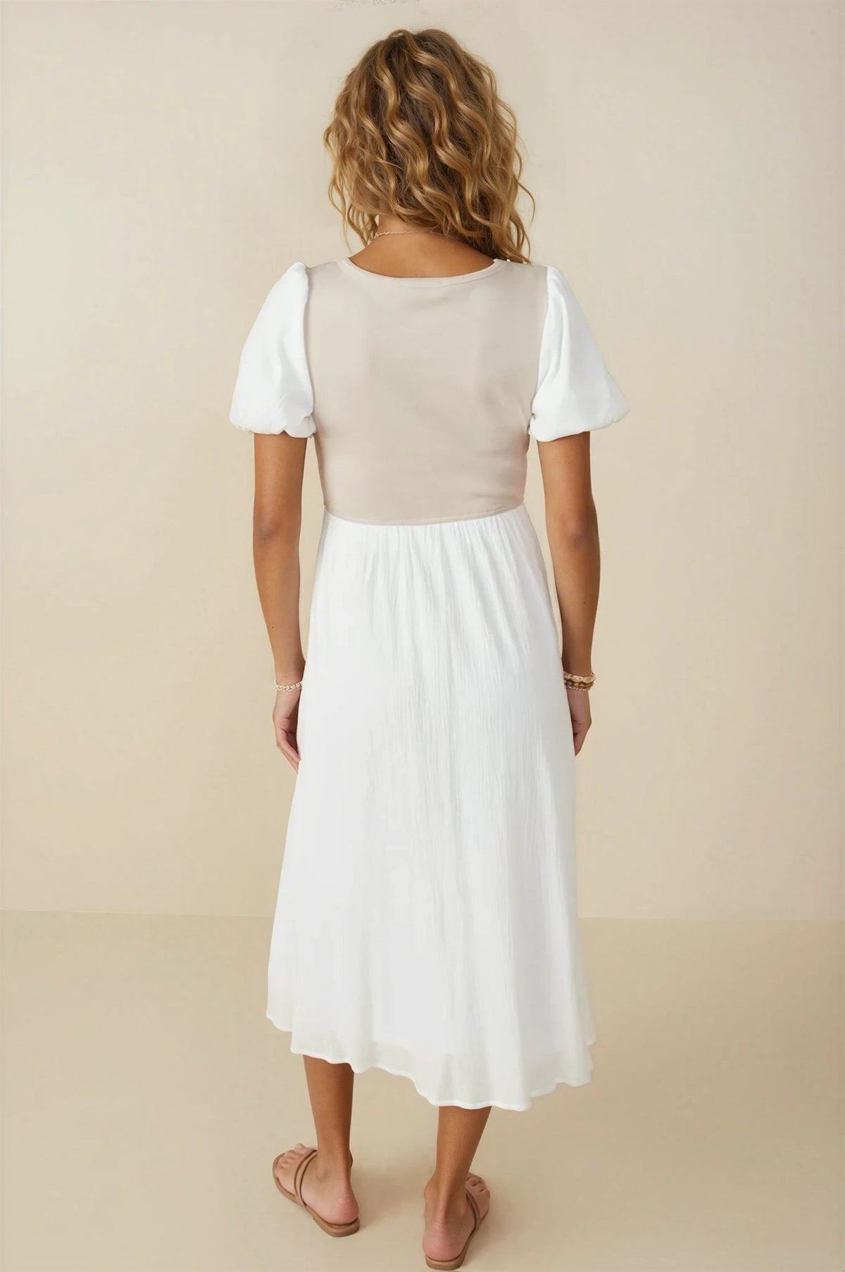 Brooke Ribbed Bodice Midi Dress