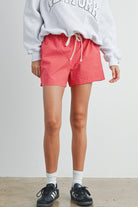 Red Drawstring Shorts