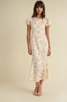 Puff Sleeve Midi Dress