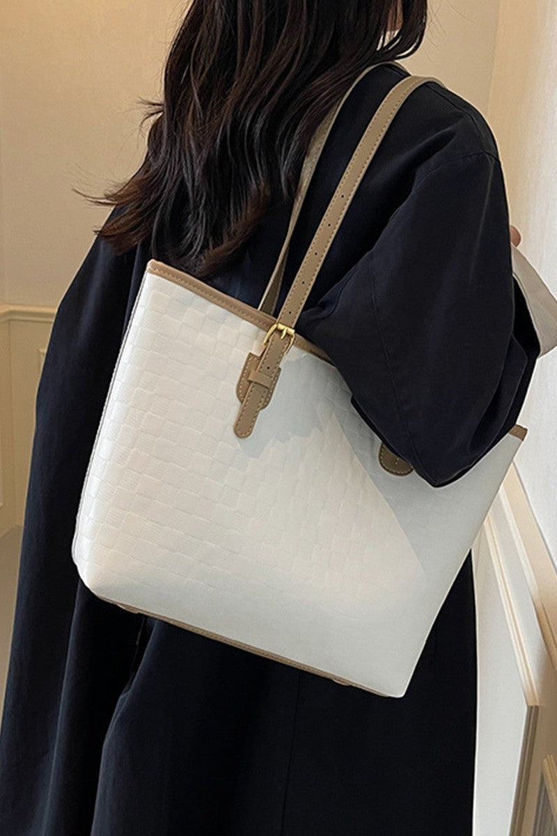 Woven Tote Bag in Ivory
