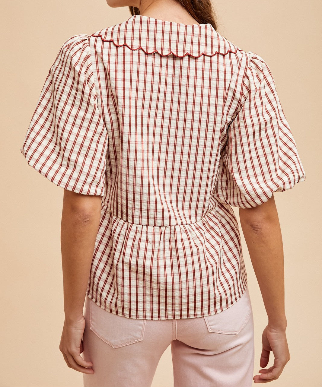 【euw】puff sleeve peplum top Falll Puff Sleeve Peplum Top – FEHRNVI