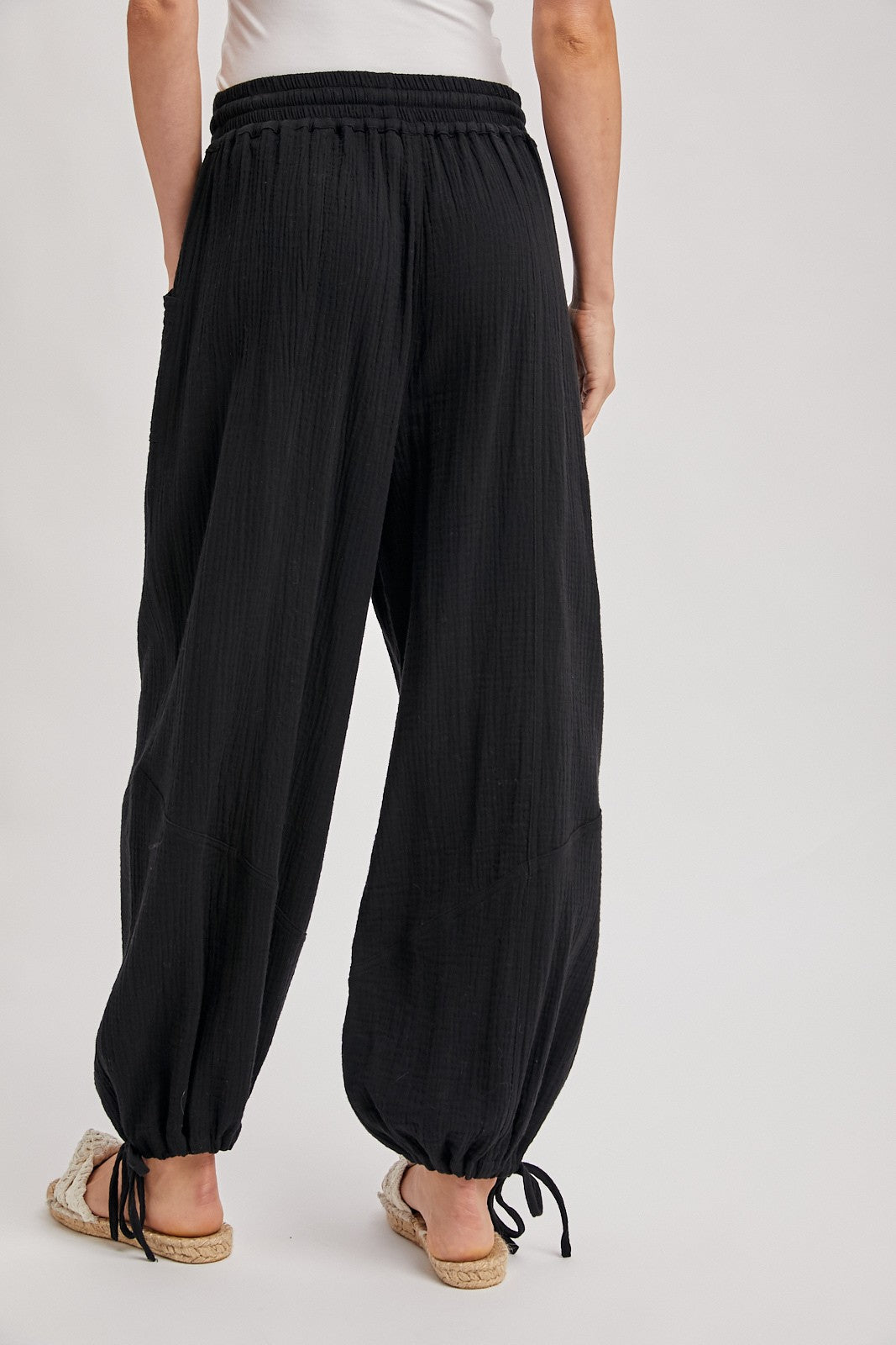 Melody Jogger Drawstring Pants in Black