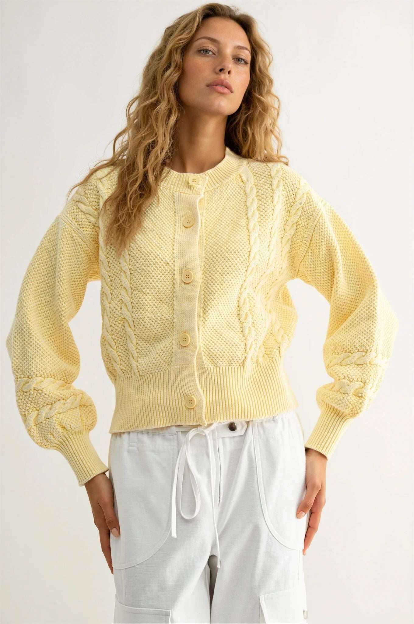 Yellow spring cardigan