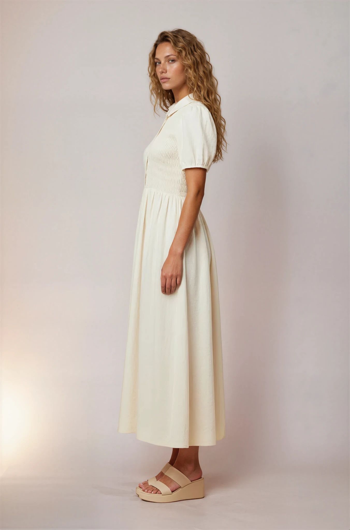 Front button modest dresses 