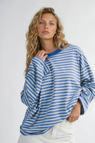 Blue striped long sleeve shirt