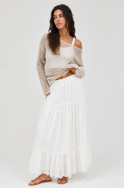 Evelyn Eyelet Maxi Skirt