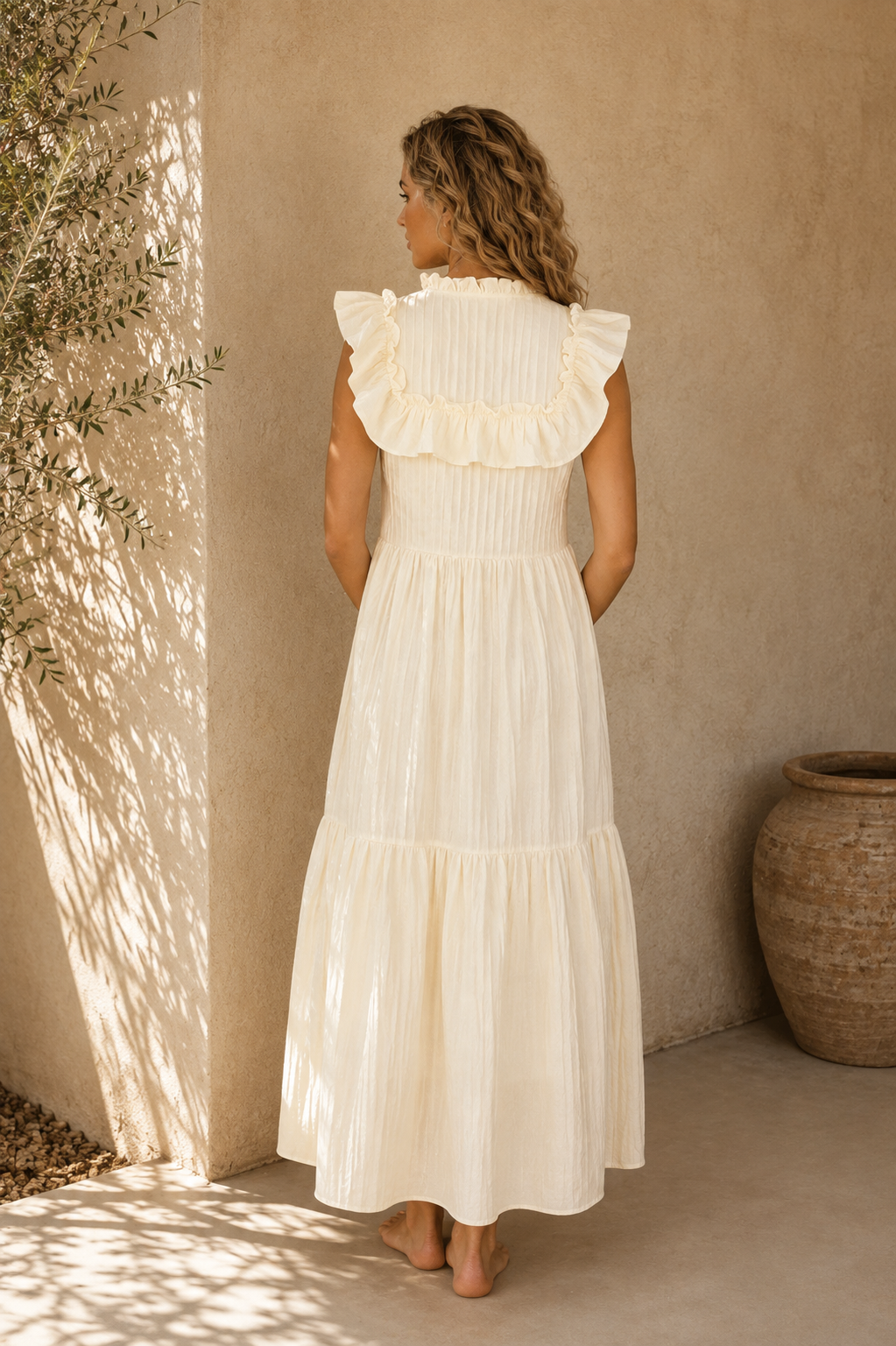 Mary Maxi Dress in Butter Yellow