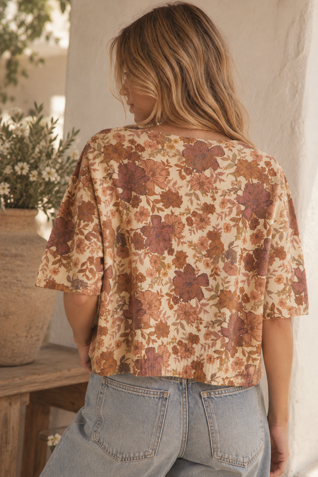 Elise Floral Button Sweater