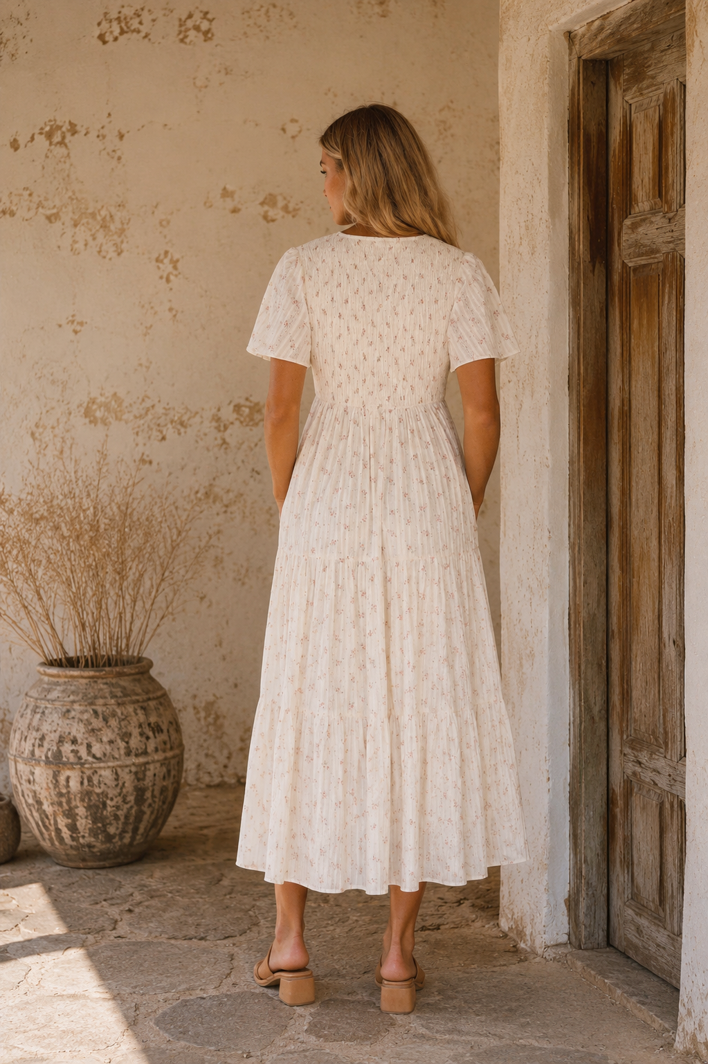 Tayla Cotton Maxi Dress in Cream