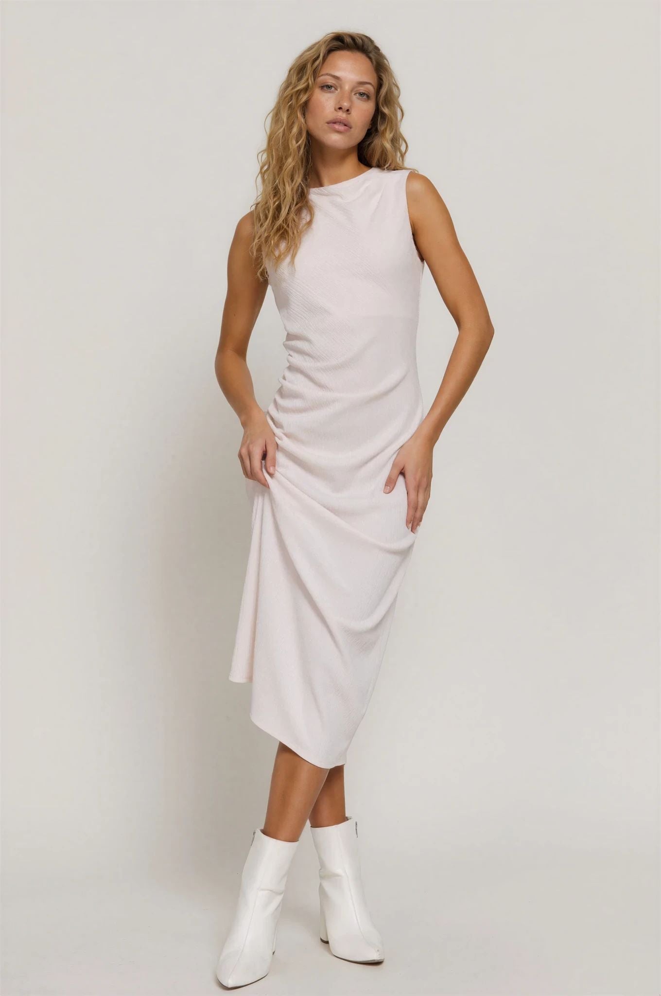 midi satin dress white White Slip Satin Midi Dress – Gabi Swimwear