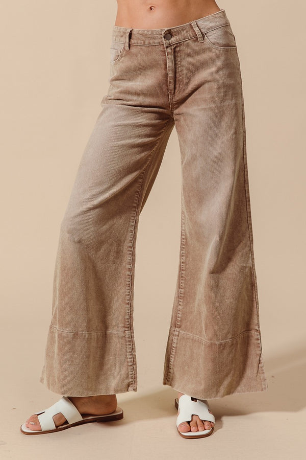 Lia Wide-Leg Corduroy Pants