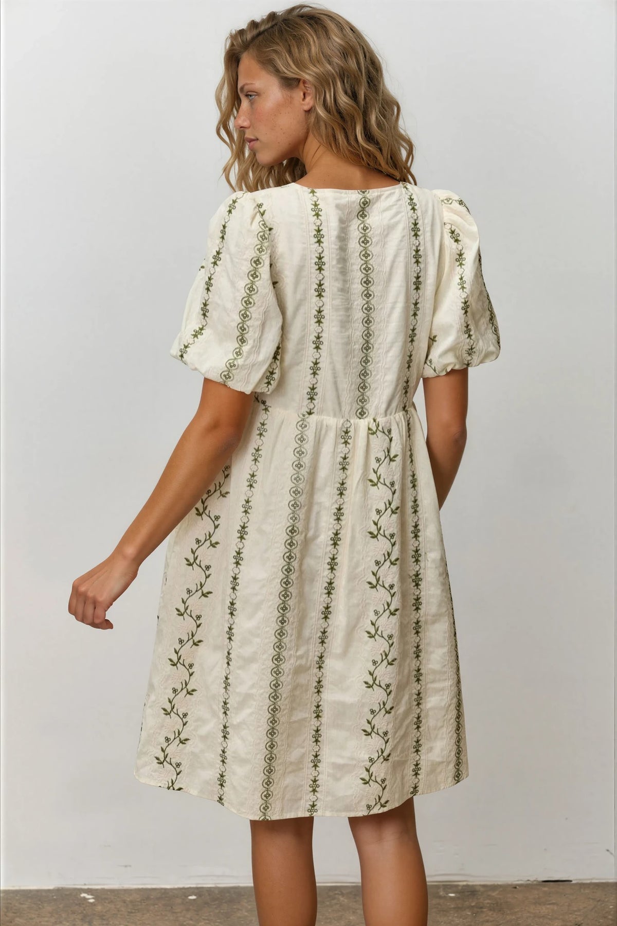 Amara Front Tie Embroidered Dress