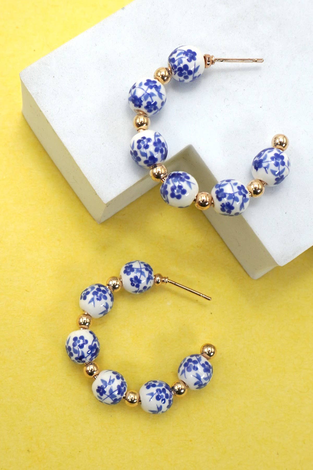 18K Stainless Steel Tarnish Free Porcelain Hoops