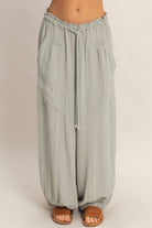 Elastic Hem Drawstring Pants 