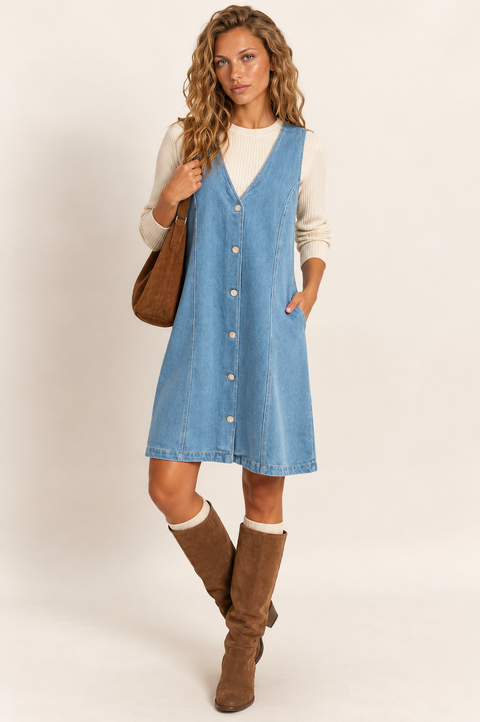 Indy Denim Overall Dress