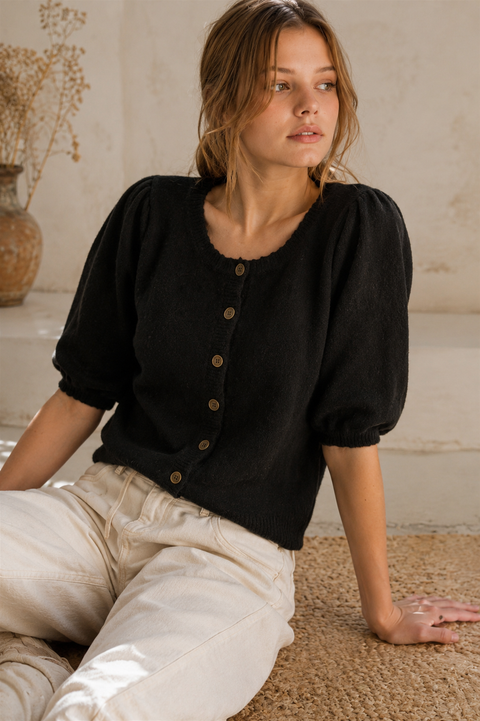 Willow Puff Sleeve Cardigan