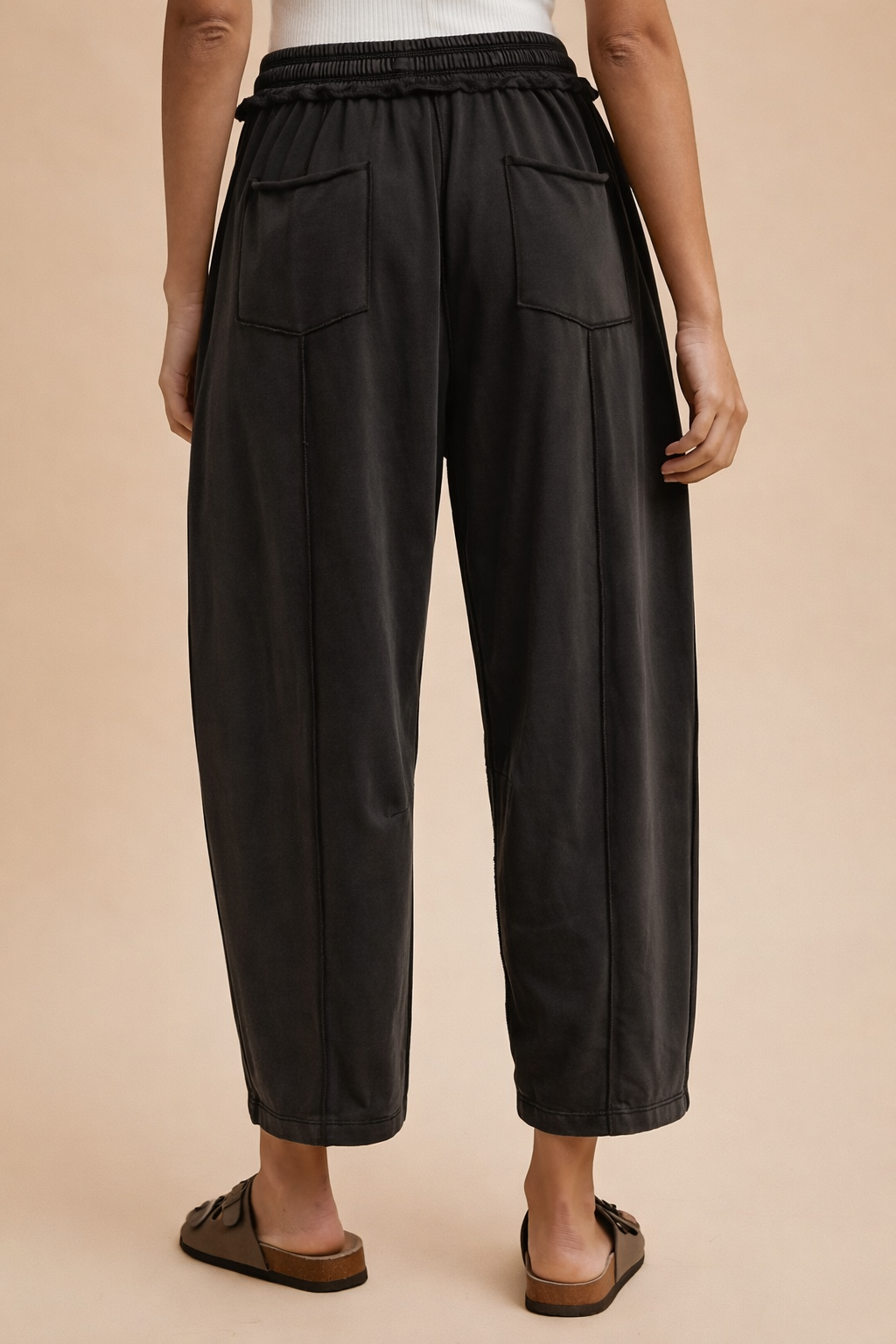 Sophie Barrel Knit Pants in Black