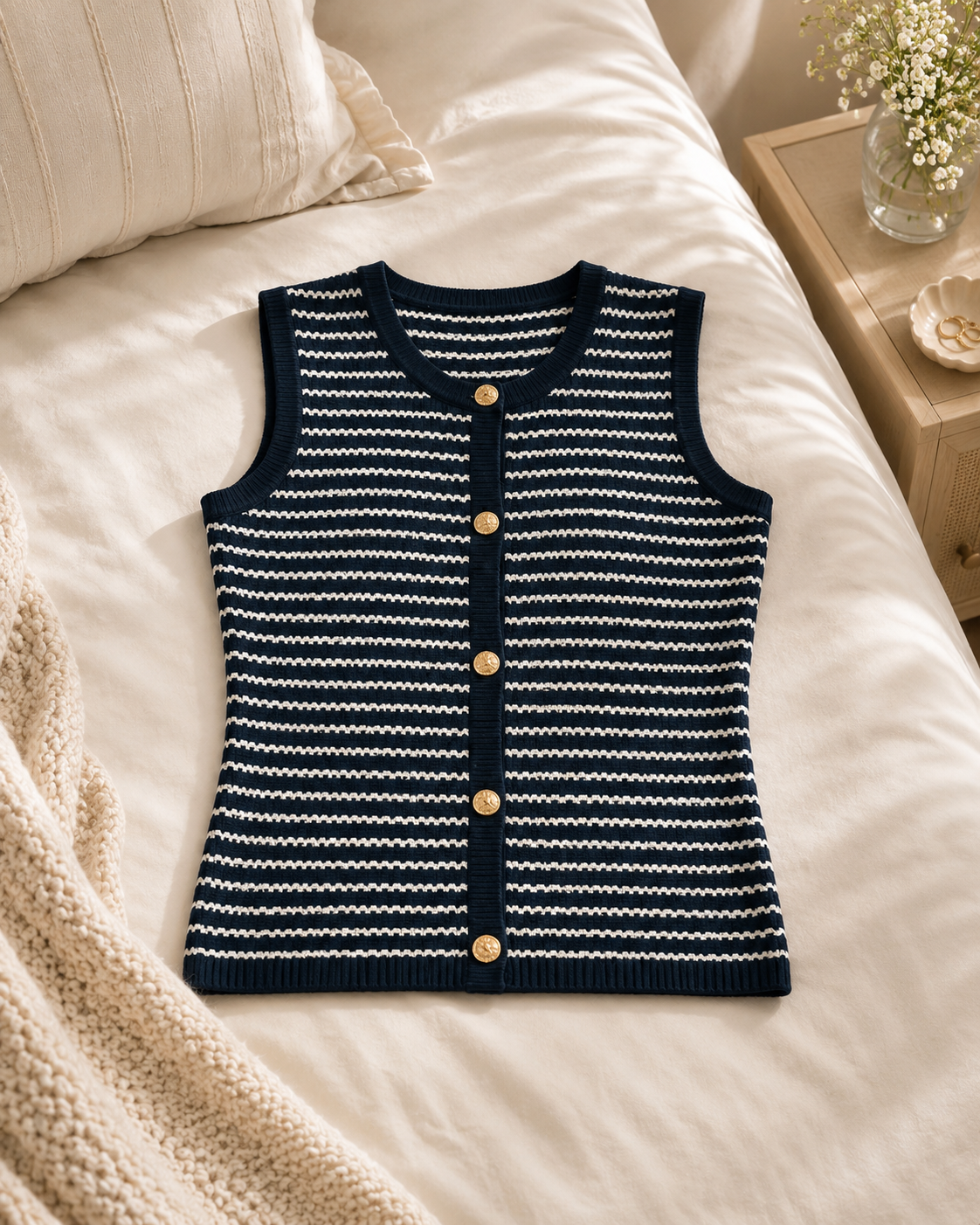 Grace Sleeveless Knit Top in Black